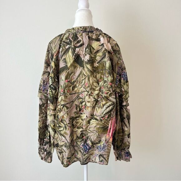 Los Angeles Atelier & Other Stories Voluminous Frilled Blouse Large Linen - Picture 6 of 9